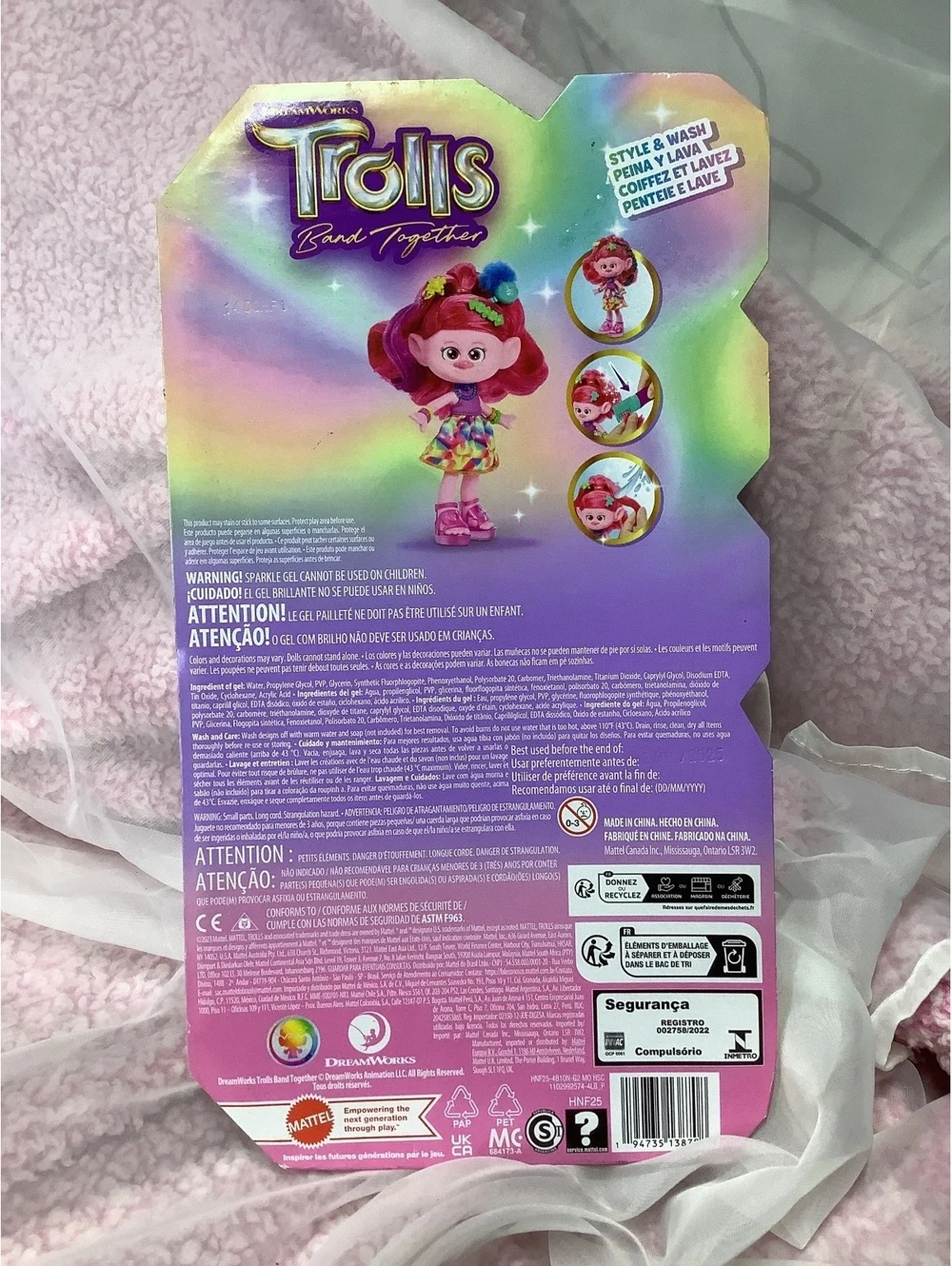 Trolls Band Together Hair-Tastic Queen Poppy Doll with Hair Accessories